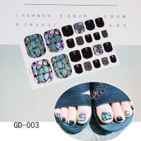 In Stock Colorful New Design Foil Toe Nail Sticker Toenail Wrap Foot Sticker